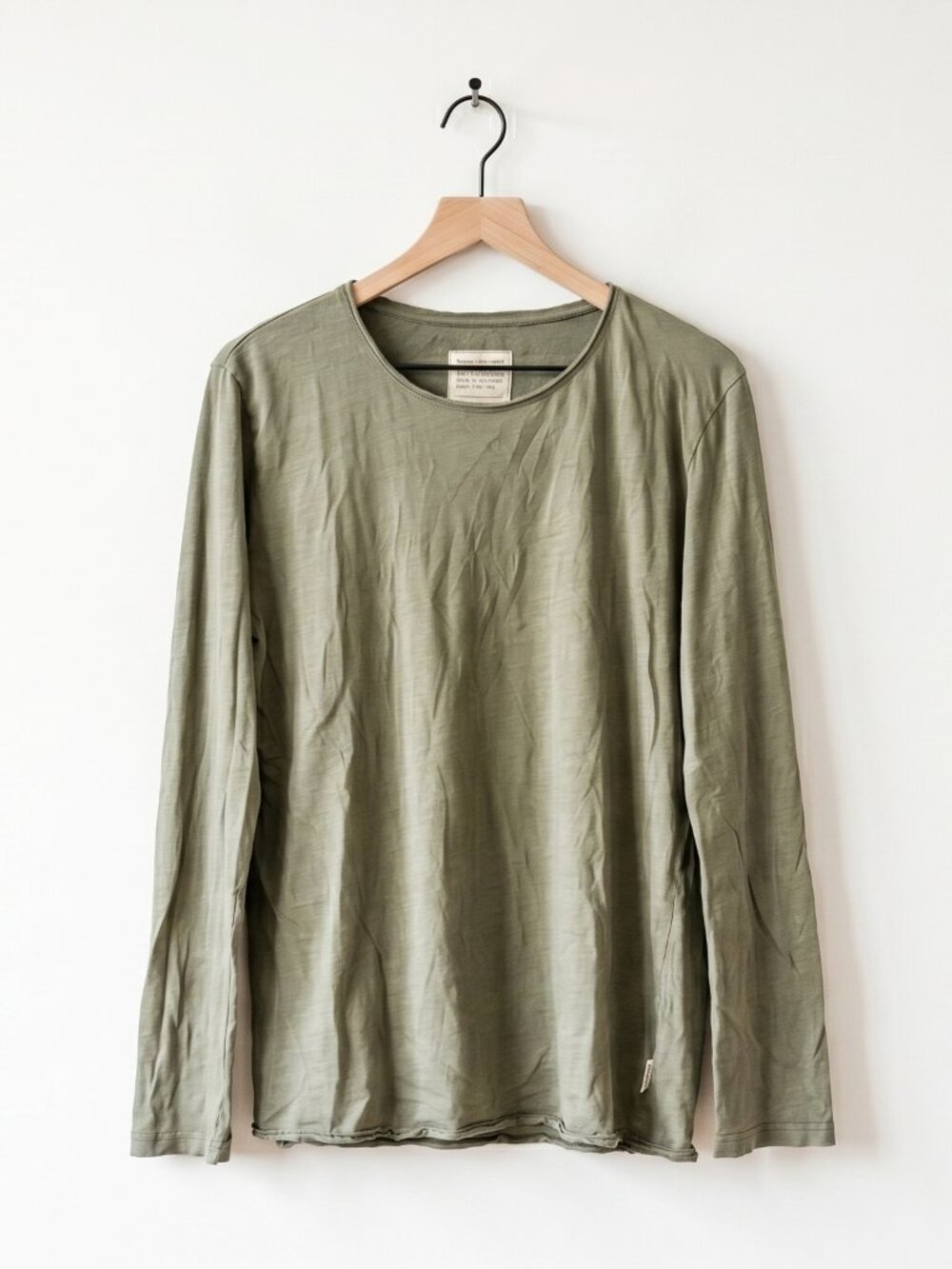 Armedangels Olive Green Organic Cotton Long Sleeve Tee Size M
